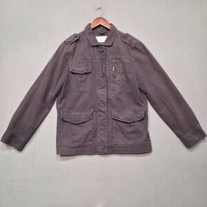 J Crew Classic Twill Chino Women's Long Sleeve Button Up Jacket Size 12‎